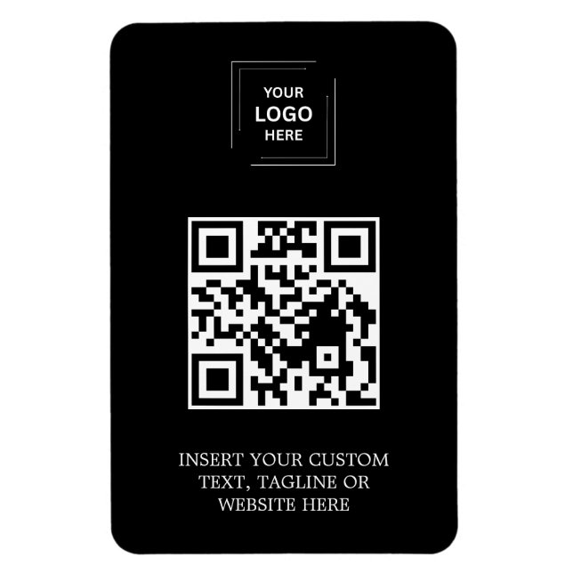 Svart professionell QR-varumärkesstil Magnet (Vertikal)