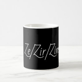 Svart Pronoun mugg(ze/zir/zim) Kaffemugg