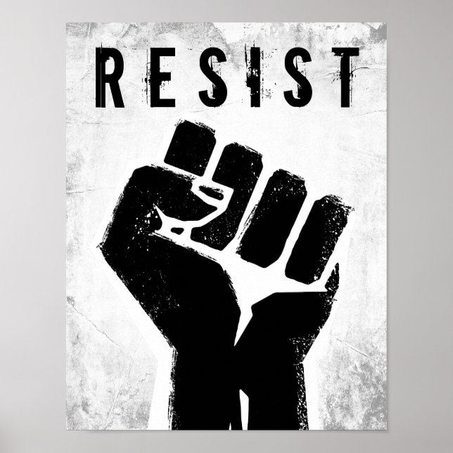 Svart protestnäve poster (Framsidan)