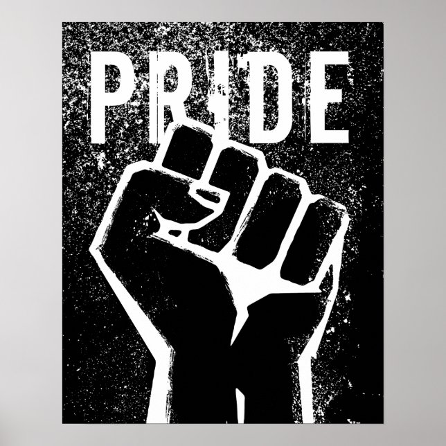 Svart protestnäve poster (Framsidan)