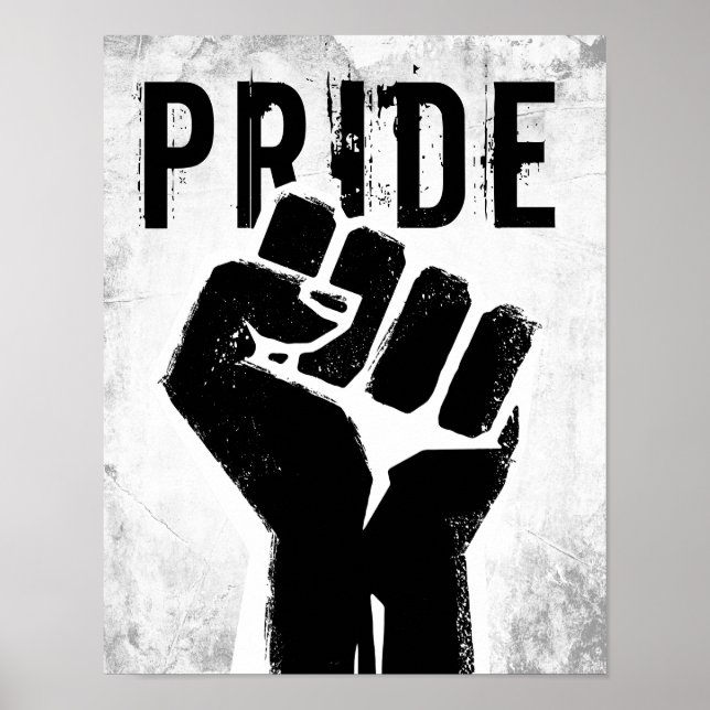 Svart protestnäve poster (Framsidan)