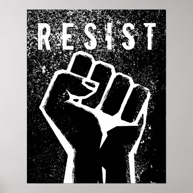 Svart protestnäve poster (Framsidan)