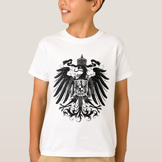 Svart Prussian örn Tee Shirt (Framsida)