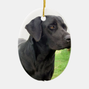 Svart prydnad för Labrador Retriever Julgransprydnad Keramik