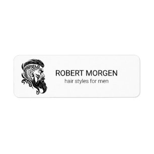Svart prydnadsföremål, för manar logotyp returadress etikett