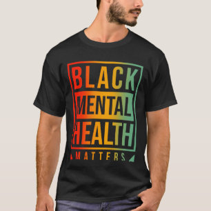 Svart psykisk hälsa t shirt