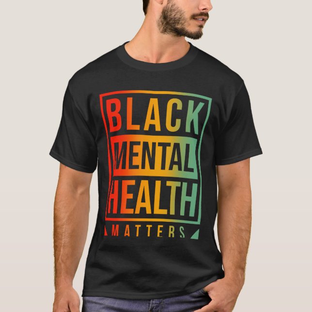 Svart psykisk hälsa t shirt (Framsida)