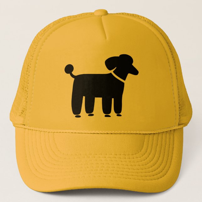 Svart Pudel Hund Grafik Keps (Framsida)