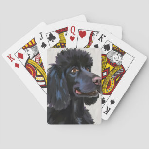 Svart pudel Hund Vattenfärg Husdjur Casinokort