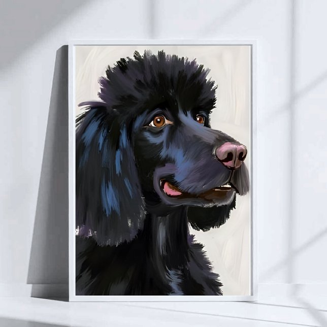 Svart pudel | Hund Vattenfärg Husdjur Poster (Skapare uppladdad)