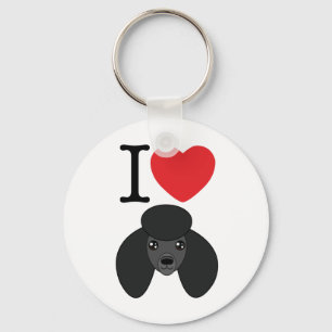 Svart pudel Keychain Nyckelring