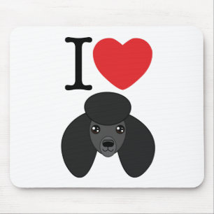 Svart pudel Mousepad Musmatta