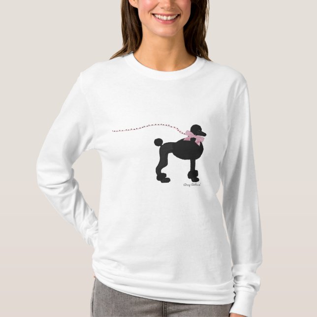Svart pudelT-tröja T-shirt (Framsida)