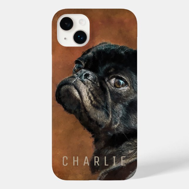 Svart Pug Hund (Baksida)