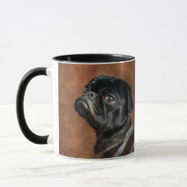 Svart Pug-Hund Mugg