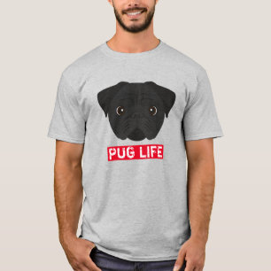 Svart Pug Life T-Shirt