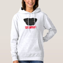 Svart Pug Liv Hoodie