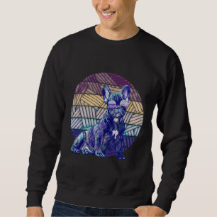 Svart pug med Coola Solglasögon Classic T-Shirt 88 Lång Ärmad Tröja