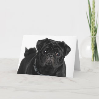 Svart Pug Note-kort Kort