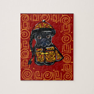 Svart Pug Pussel