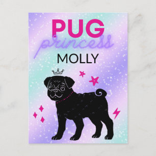 SVART" PUG-TRYCK" VYKORT