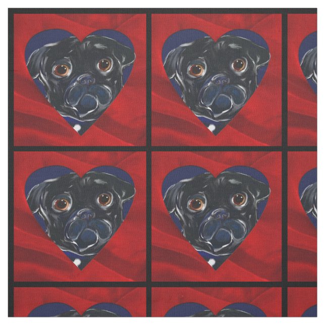 Svart Pug Tyg (Provkarta)