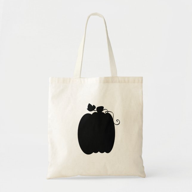 Svart Pumpa Buske eller Godis Totebag Tygkasse (Framsidan)