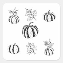 Svart pumpa till Halloween-dekoration Klistermärke