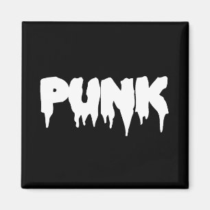 Svart"Punk" Drip Font Magnet