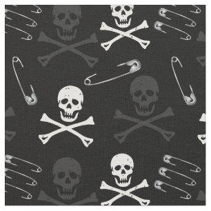 Svart Punk Sten Goth Grunge Döskallars Black Tyg