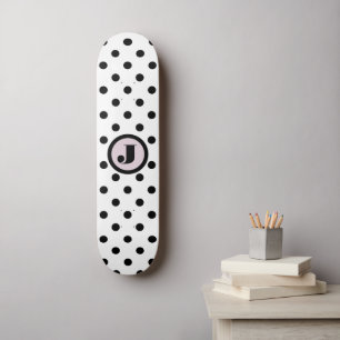 Svart punkter, Anpassningsbar Monogram Mini Skateboard Bräda 18,5 Cm