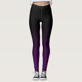 Svart & purpurfärgade Ombre Legginings Leggings