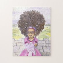 Svart pussel för Rapunzel Princess Afro-