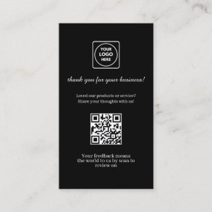 Svart QR Anpassad företagsåterkopplingslänk för Visitkort