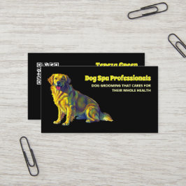 Svart QR för grooming av hund Visitkort