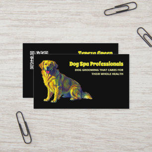 Svart QR för grooming av hund Visitkort