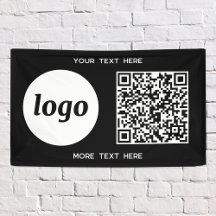 Svart QR-kod för enkel Logotyp och text, Business
