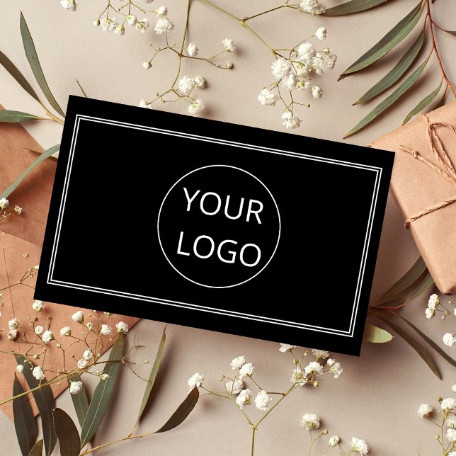 Svart QR-kod för enkel, minimalistisk modern Logot Visitkort (Skapare uppladdad)