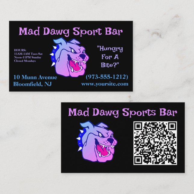 Svart QR-kod Visitkort (Fram/baksida)