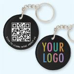 Svart QR-kodnyckelkedja, Logotyp för akryl-Anpassn<br><div class="desc">Anpassa vår Premium Acrylic QR-nyckelkedja med QR-kodlänken, företagets logotyp (på motsatt sida) och anpassningsbar text. Den är vattentät och UV-resistent. QR-nyckelkedjor är ett enkelt sätt för dig att din information, och de är användbara säljfrämjande åtgärder för kunder. Den runda nyckelkedjan har en diameter på 2 tum. Finns i andra former....</div>