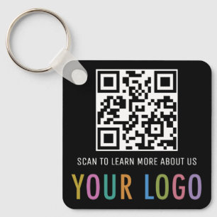 Svart QR-kodnyckelkedjans Logotyp för Anpassningsb Nyckelring