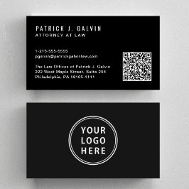 Svart QR-Logotyp med minimal Professionell, QR-kod Visitkort