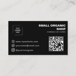 Svart QR-logotyp Sociala medier Varumärkesstil Visitkort
