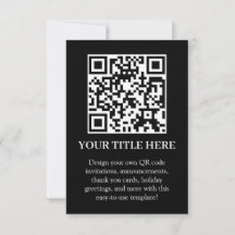 Svart QR | Modern minimalistisk Skanna mig-design