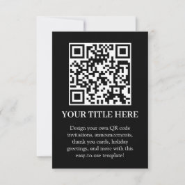 Svart QR | Modern minimalistisk Skanna mig-design Inbjudningar