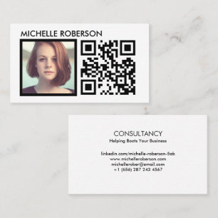 Svart qr och foto visitkort