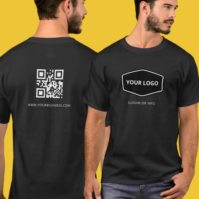 Svart QR Qode-Anpassningsbar och Logotyp för säljf T Shirt (Skapare uppladdad)