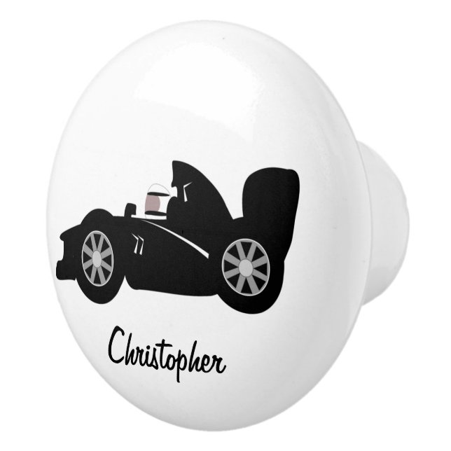 Svart Racingbil Design Knopp (Höger)