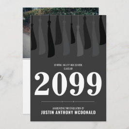 Svart rad av tofsar foto examensinbjudan inbjudningar