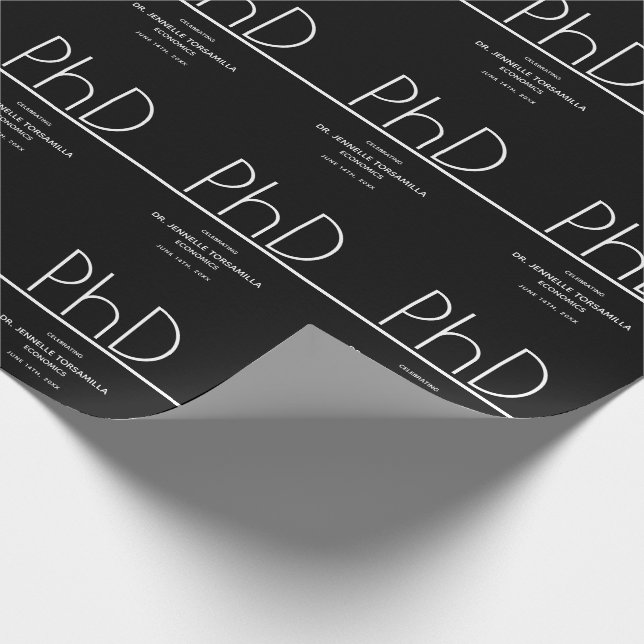 Svart radbyte av Studentfest i PhD-grad Pappert Presentpapper (Hörn)